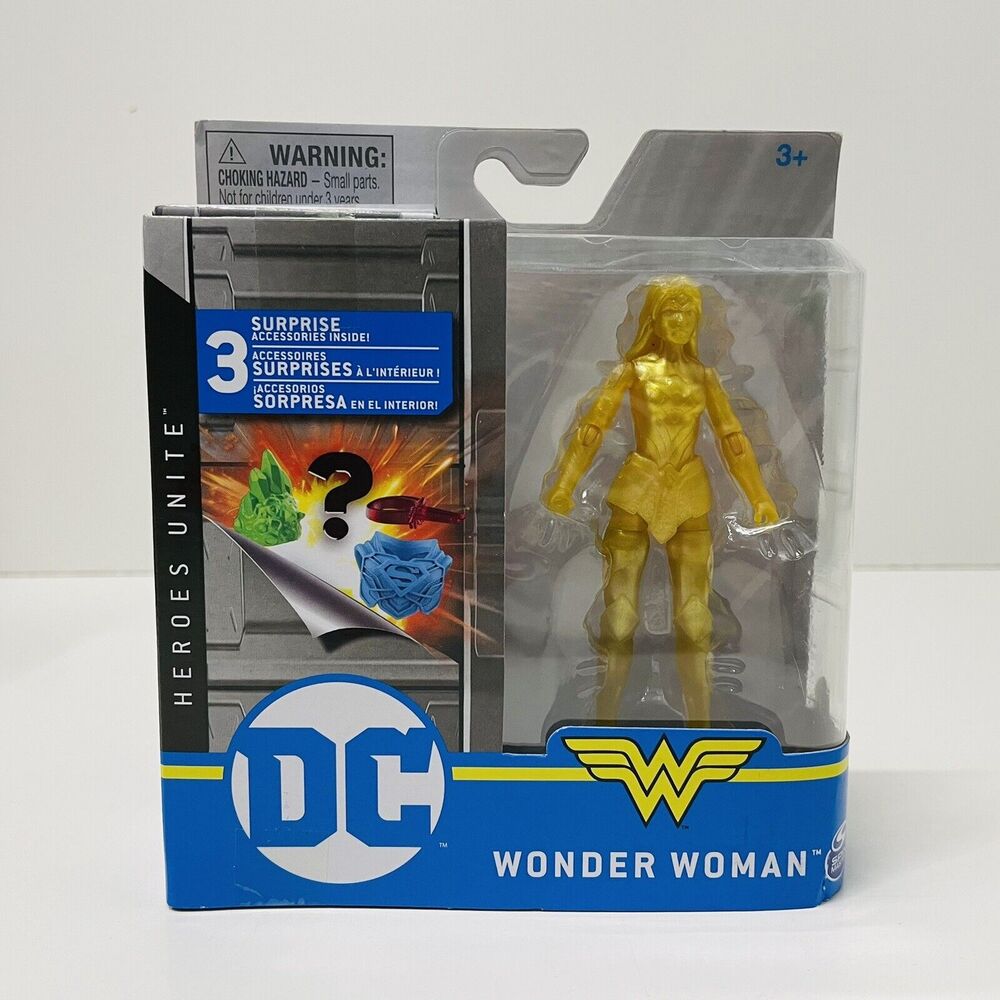 Spin Master DC Heroes Unite Super Rare GOLD WONDER WOMAN 4" Action Figure